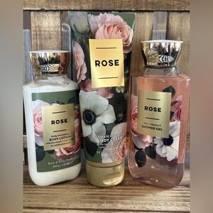 Bath & Body Works 3pc Set “Rose” Shower Gel, Body Cream & Body Lotion Full Size